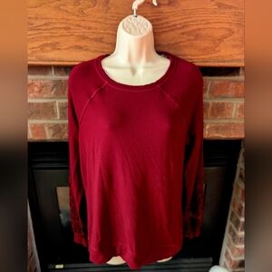 Maurices Brand Super Soft Burgundy Sweatshirt With Lace Detailing Size Medium